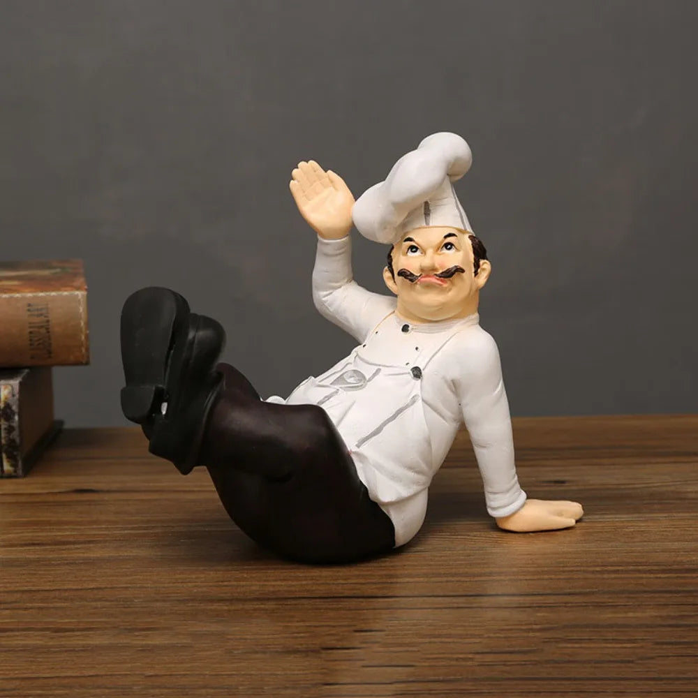 Handicraft Rustic Bakery Chef Resin Statue Model Crafts Farmhouse Cake Shop Decor Simulated Display Kitchen Chef Figurine