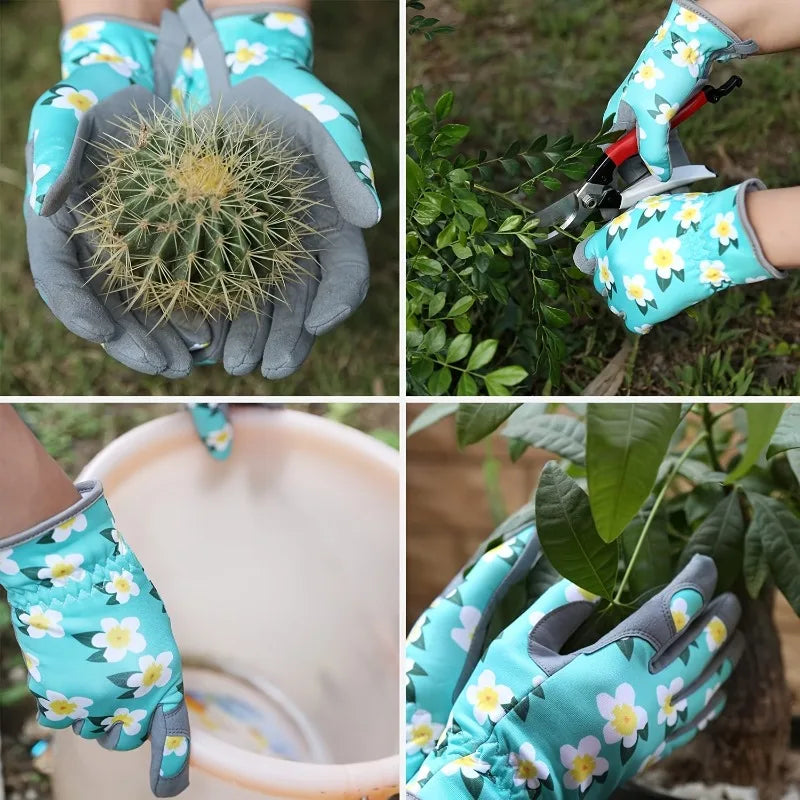 Garden Gloves for Women Floral Gardening Gloves Ladies Soft Breathable Yard Work Glove Light Working Gloves