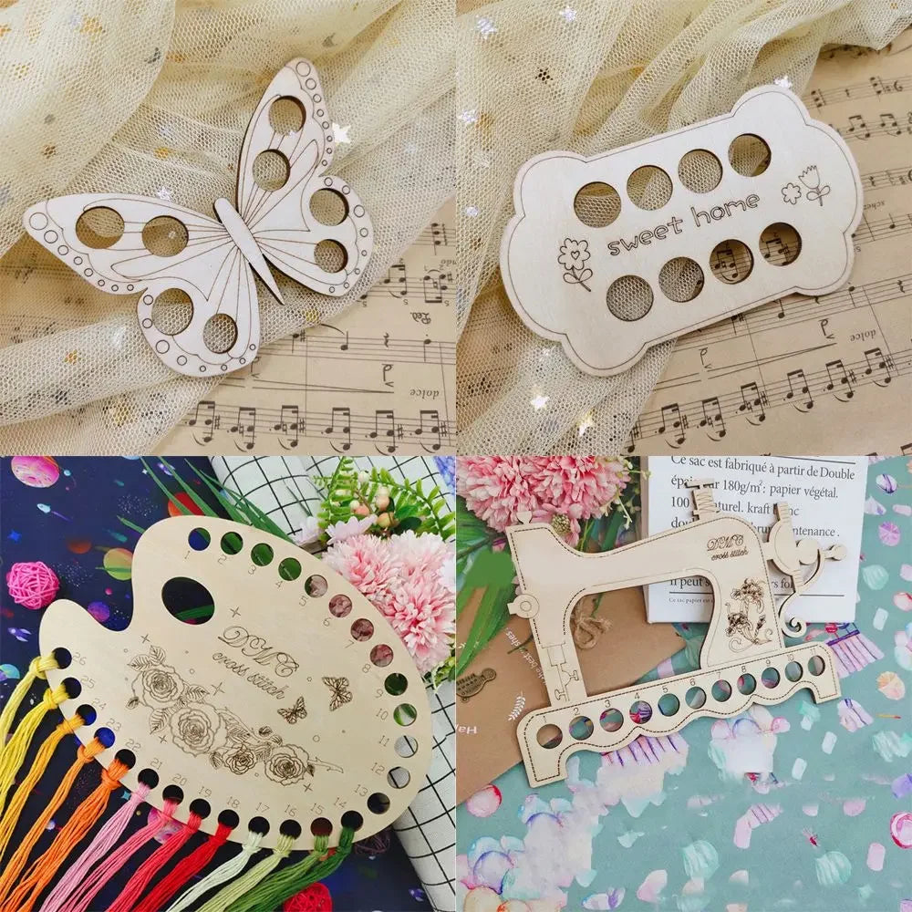 Handmade Wood  Needle Arts Sewing Machine Thread Holder Storage Tools Embroidery Floss Organizer Cross Stitch
