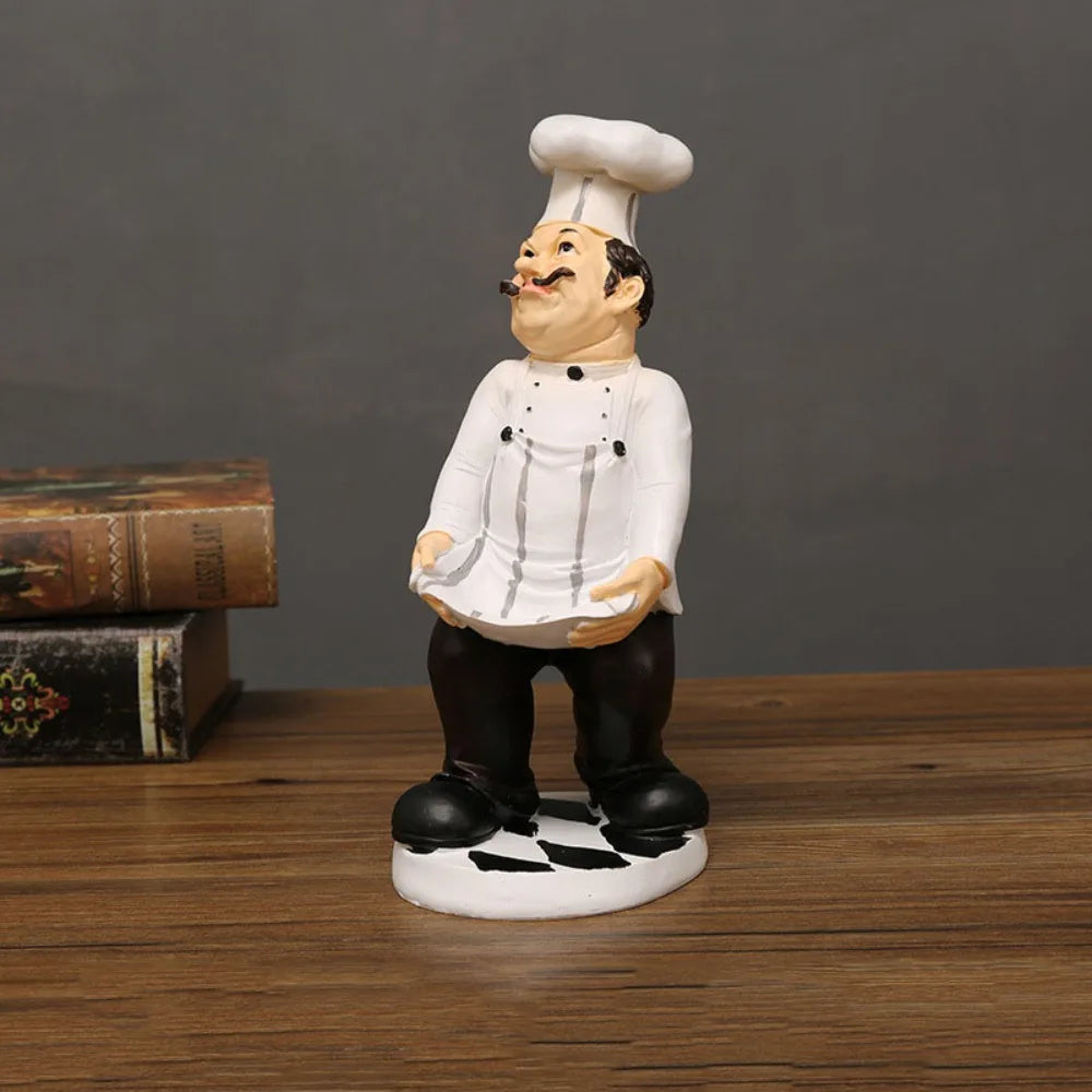 Handicraft Rustic Bakery Chef Resin Statue Model Crafts Farmhouse Cake Shop Decor Simulated Display Kitchen Chef Figurine