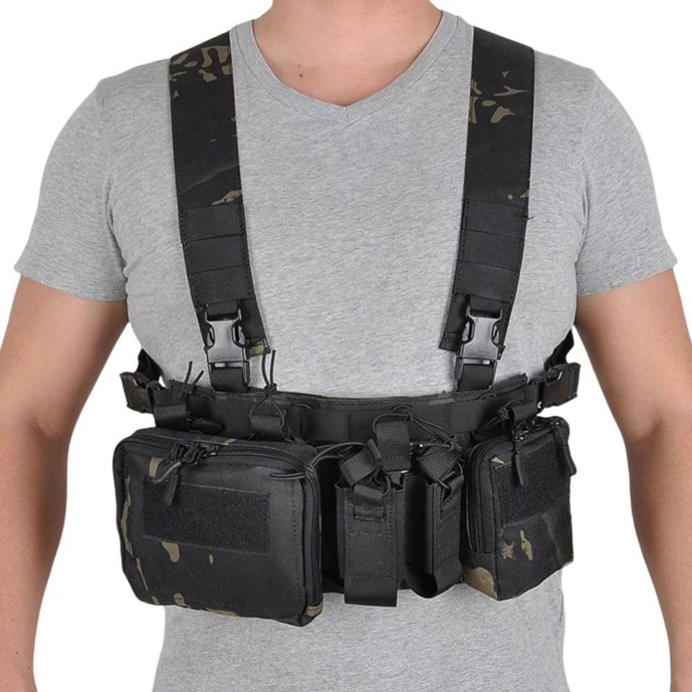 Outdoor Sports Airsoft Gear Combat Assault Molle Vest Accessory Pouch Bag Carrier Tactical Camouflage Chest Rig