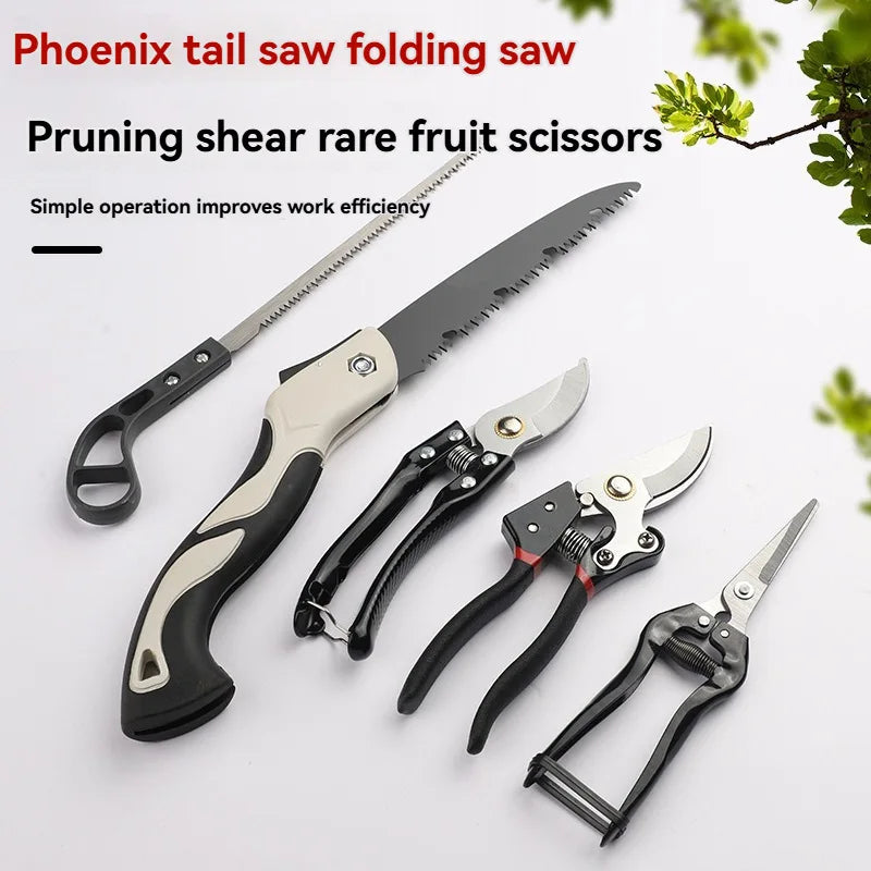 Gardening Five Piece Set, Household Flower Planting Set, Tool Box, Decoration, Branch Shears, Folding Saws, Trimming Tool Set