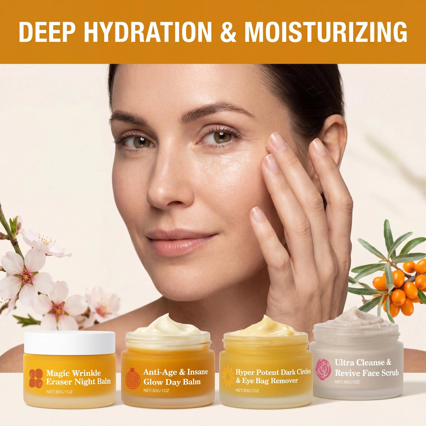 Day Night Skincare Set Gentle Repair Skin Barrier Hydrating Brightening Skins Reduce Wrinkle Dullness Eye Face Skincare Combo