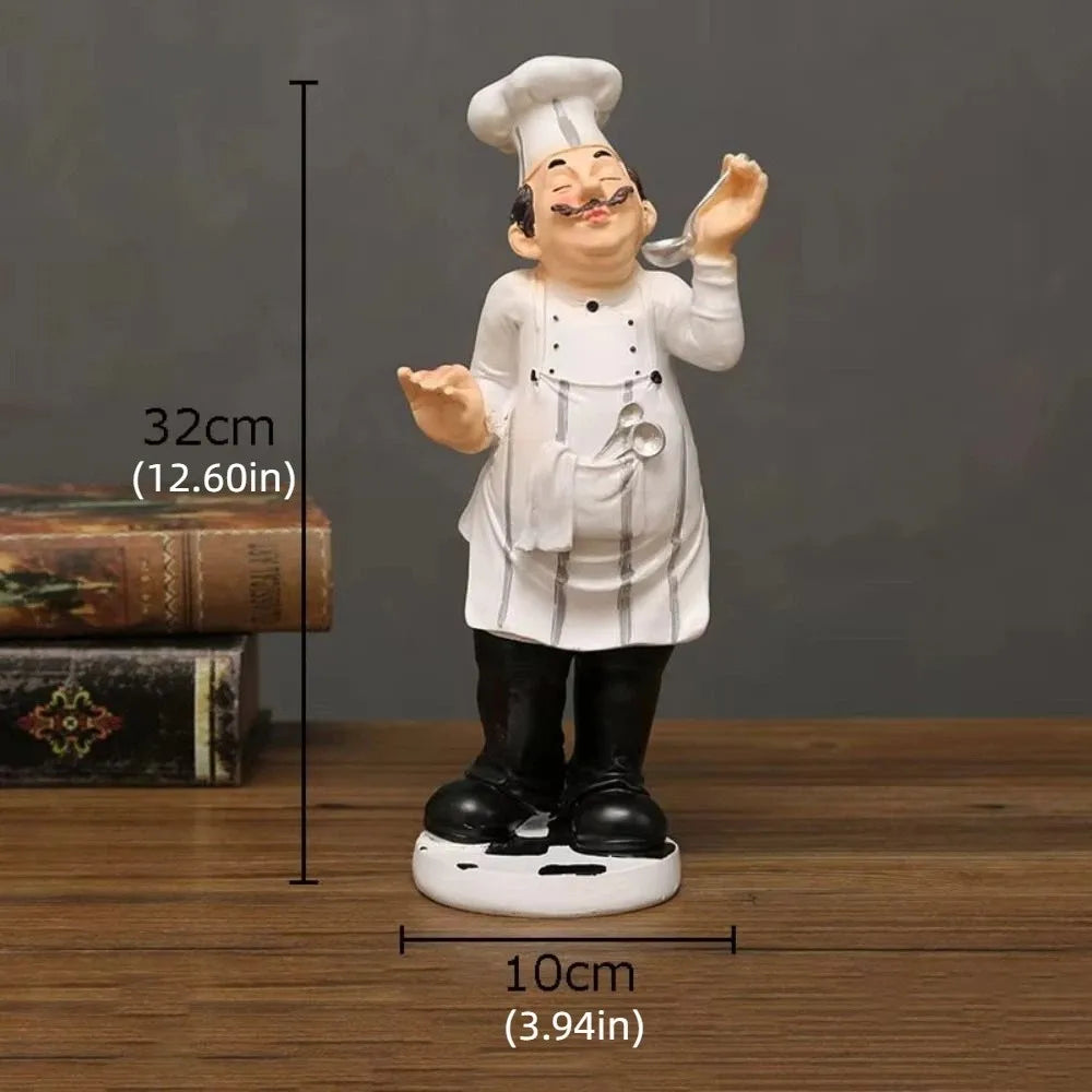 Handicraft Rustic Bakery Chef Resin Statue Model Crafts Farmhouse Cake Shop Decor Simulated Display Kitchen Chef Figurine