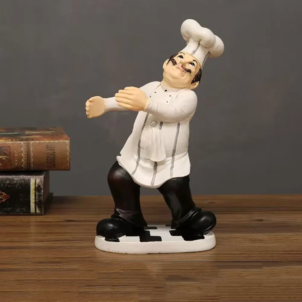 Handicraft Rustic Bakery Chef Resin Statue Model Crafts Farmhouse Cake Shop Decor Simulated Display Kitchen Chef Figurine