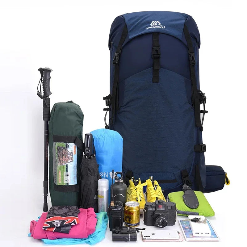Outdoor Camping Climbing Trekking Bag Hiking Backpack With Rain Cover Large Sport Gear Organiser Daypack Travel Luggage Rucksack