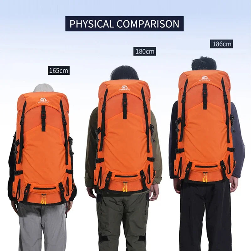 Outdoor Camping Climbing Trekking Bag Hiking Backpack With Rain Cover Large Sport Gear Organiser Daypack Travel Luggage Rucksack