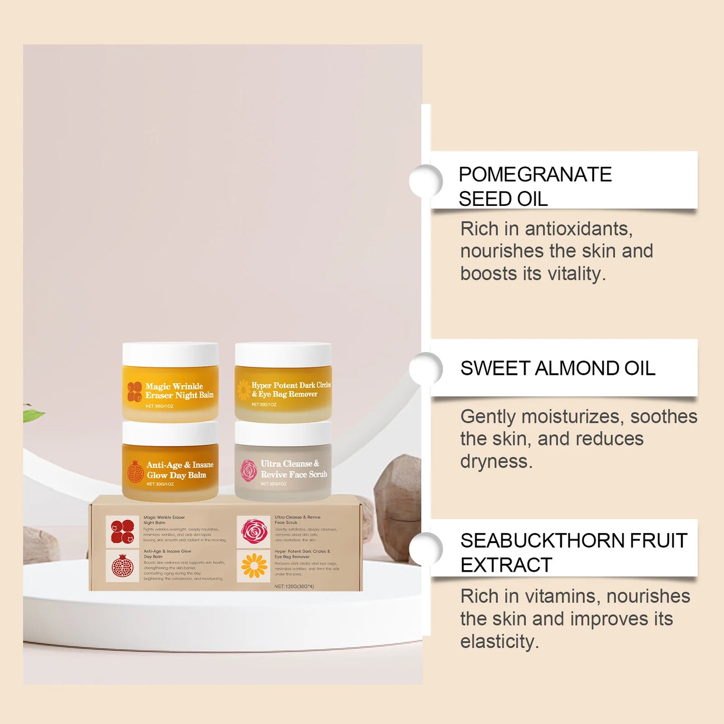 Day Night Skincare Set Gentle Repair Skin Barrier Hydrating Brightening Skins Reduce Wrinkle Dullness Eye Face Skincare Combo