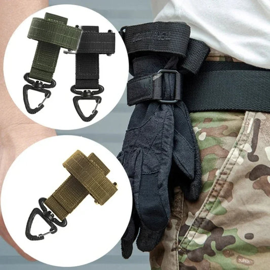 Mountaineering Buckle Outdoor Keychain Tactical Gear Clip Keeper Pouch Belt Keychain Gloves Rope Holder Hook Camping