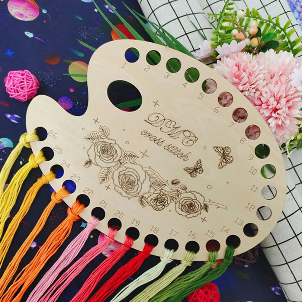 Handmade Wood  Needle Arts Sewing Machine Thread Holder Storage Tools Embroidery Floss Organizer Cross Stitch