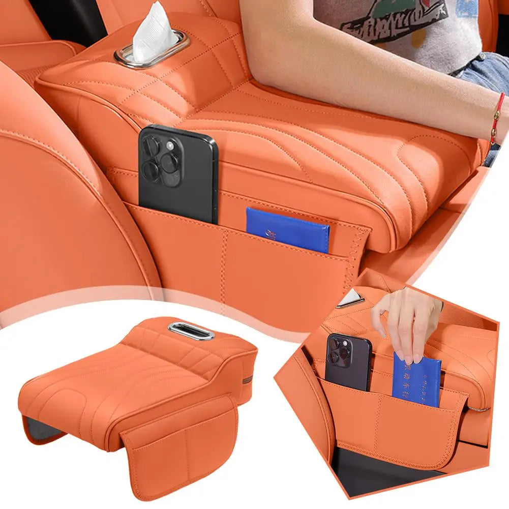 For Haval H9 2rd 2024 2025 Car Armrest Box Height Increase Pad Leather Protective Cover Storage Bag Auto Styling Accessories