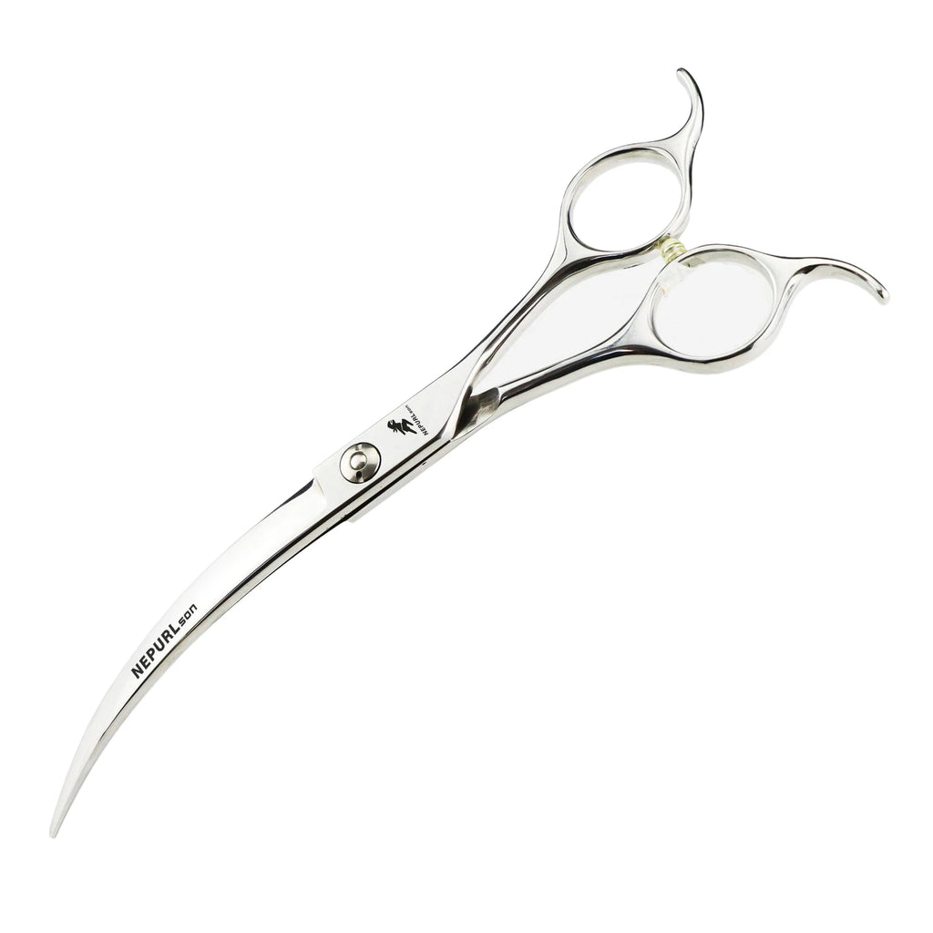 Professional 7" Curved Dog Grooming Scissors – Sharp Pet Beauty Shears for Groomers