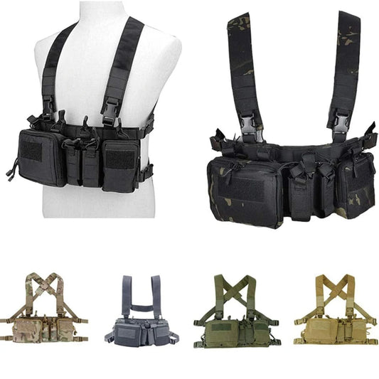 Outdoor Sports Airsoft Gear Combat Assault Molle Vest Accessory Pouch Bag Carrier Tactical Camouflage Chest Rig