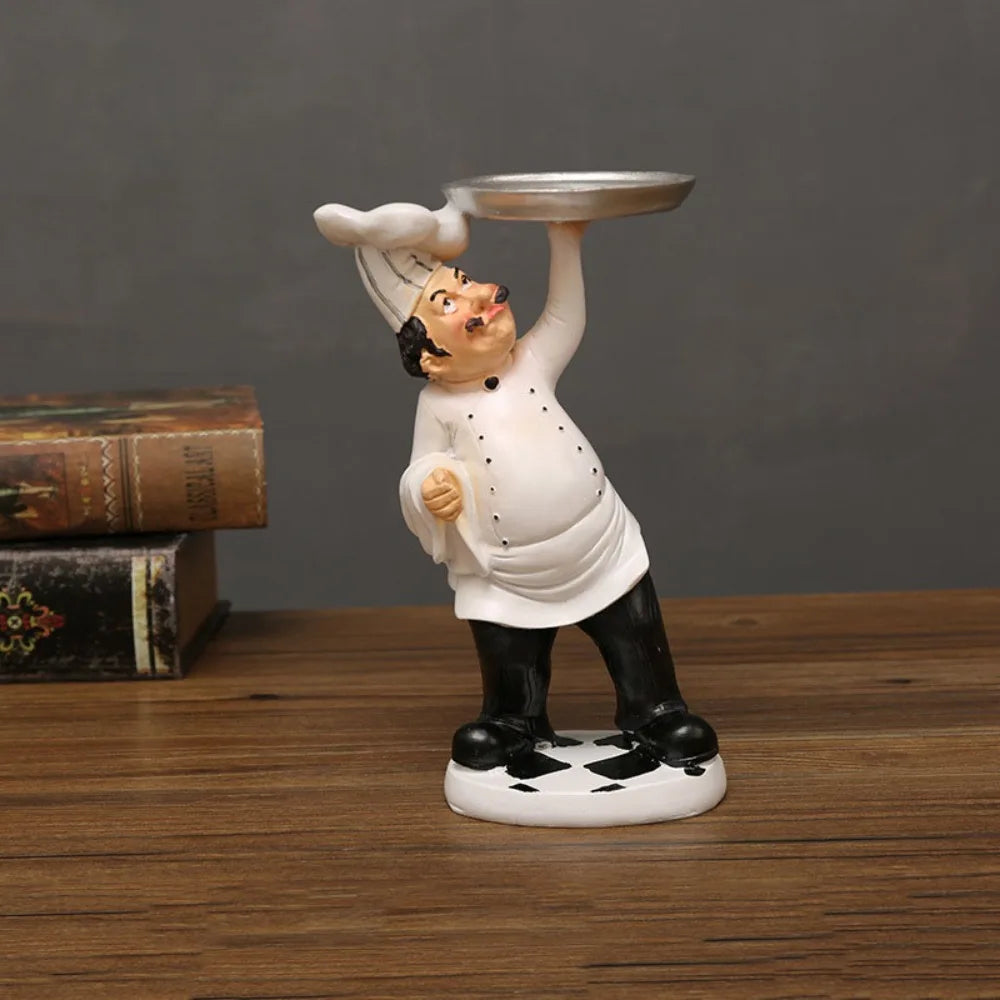 Handicraft Rustic Bakery Chef Resin Statue Model Crafts Farmhouse Cake Shop Decor Simulated Display Kitchen Chef Figurine