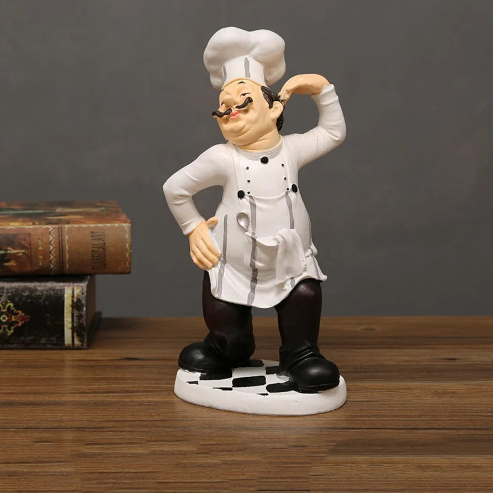 Handicraft Rustic Bakery Chef Resin Statue Model Crafts Farmhouse Cake Shop Decor Simulated Display Kitchen Chef Figurine