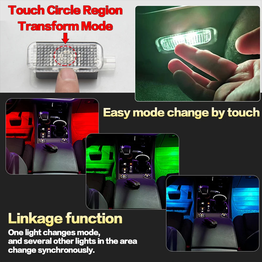 LED Car Interior Atmosphere Lamp Footwell Light Decoration Accessories For AUDI A1 A4 B7 B8 B9 A5 A6 C6 C7 A7 A8 TT Q3 Q5 Q7 Q8