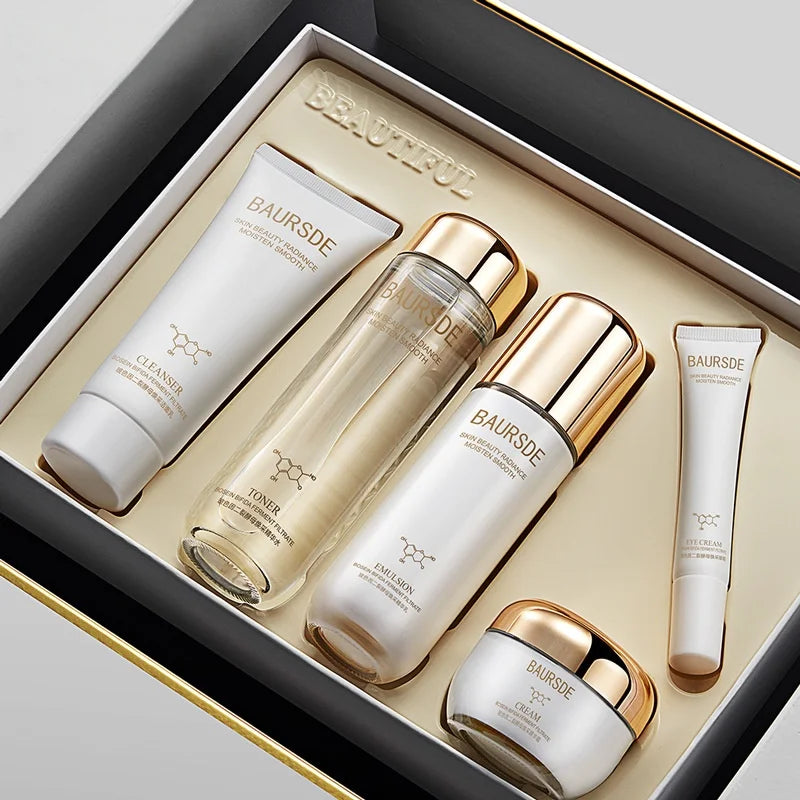 Bosein Retinol Skincare Five-Piece Set, Including Cleansing Balm, Essence Water, Eye Cream, Essence Lotion, and Essence Cream, Contains Skin-Friendly Ingredients Such as Bosein, Niacinamide, Centella Asiatica Extract, Etc., w