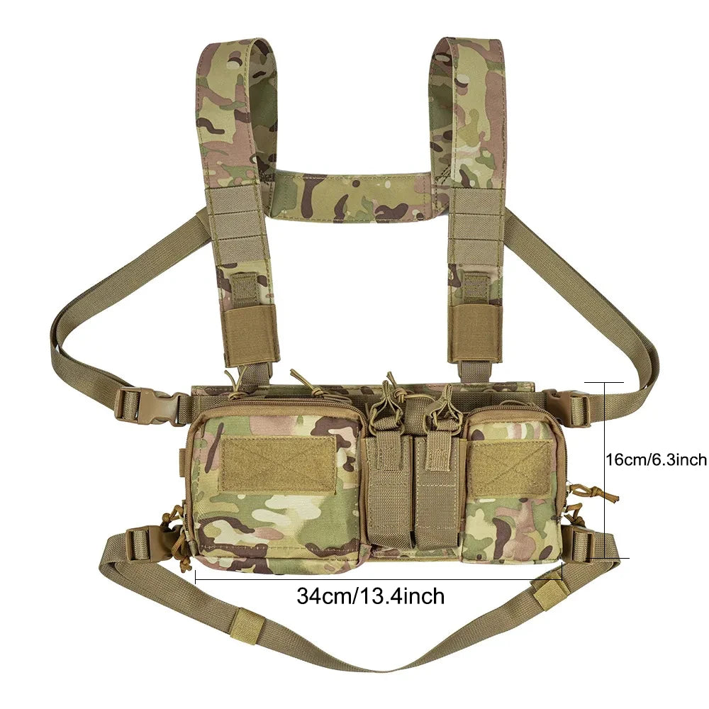 Outdoor Sports Airsoft Gear Combat Assault Molle Vest Accessory Pouch Bag Carrier Tactical Camouflage Chest Rig