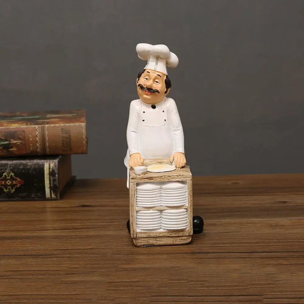 Handicraft Rustic Bakery Chef Resin Statue Model Crafts Farmhouse Cake Shop Decor Simulated Display Kitchen Chef Figurine