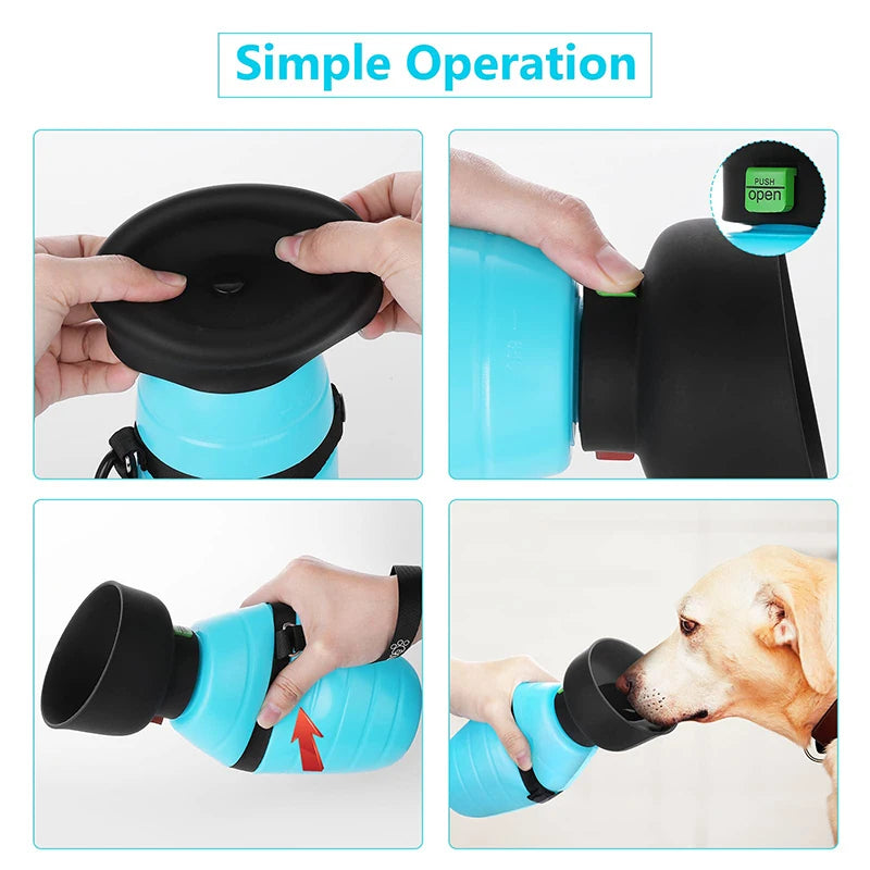 850ML Portable Dog Water Bottle – Leakproof Travel Drink Dispenser for Outdoor Walks & Hiking
