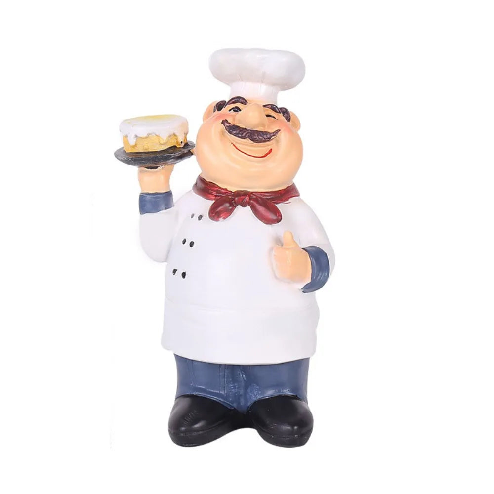 Handicraft Rustic Bakery Chef Resin Statue Simulated Crafts Farmhouse Cake Shop Decor Collectible Funny Doll