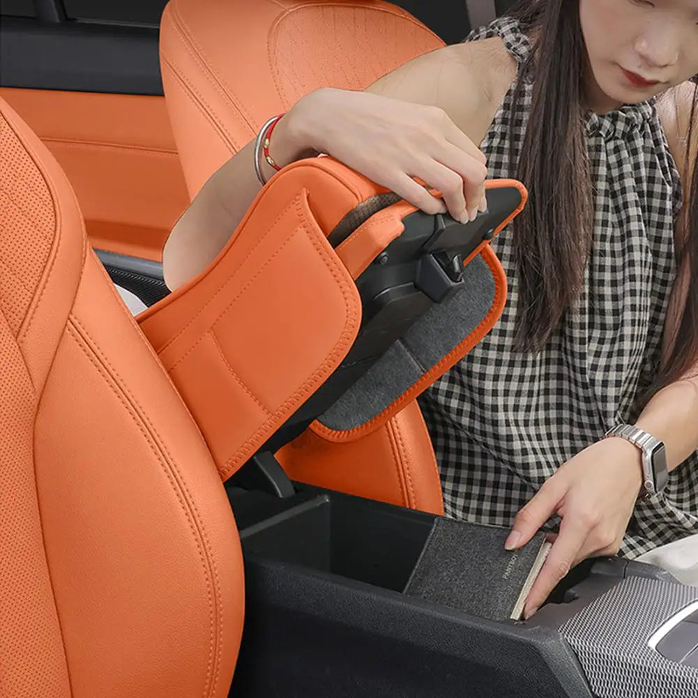 For Haval H9 2rd 2024 2025 Car Armrest Box Height Increase Pad Leather Protective Cover Storage Bag Auto Styling Accessories
