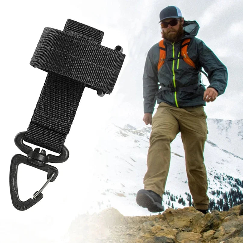 Mountaineering Buckle Outdoor Keychain Tactical Gear Clip Keeper Pouch Belt Keychain Gloves Rope Holder Hook Camping