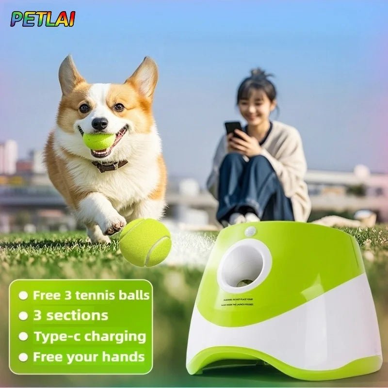 Automatic Electric Dog Ball Launcher – Hands-Free Tennis Ball Pitcher for Dog Training