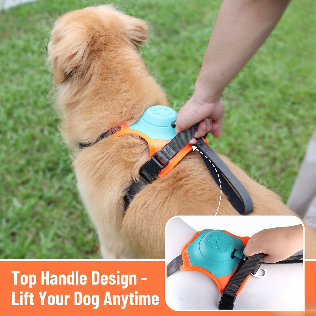 2-in-1 Dog Harness with Auto-Retractable Leash — Hands-Free, Anti-Pull, All Breeds