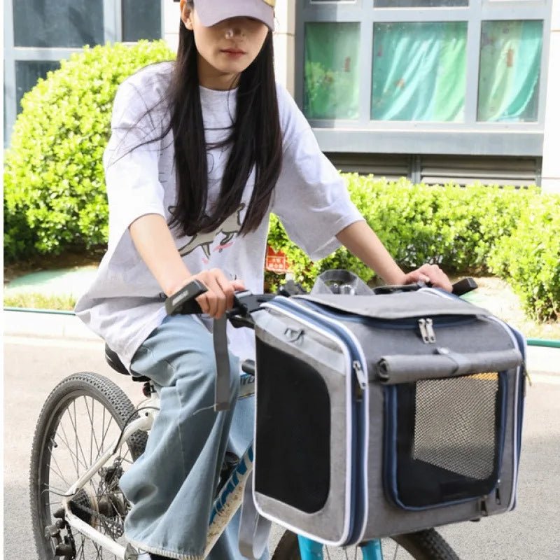 Bicycle Pet Carrier Backpack – Portable Outdoor Bag for Cats & Dogs on Bikes & Motorcycles