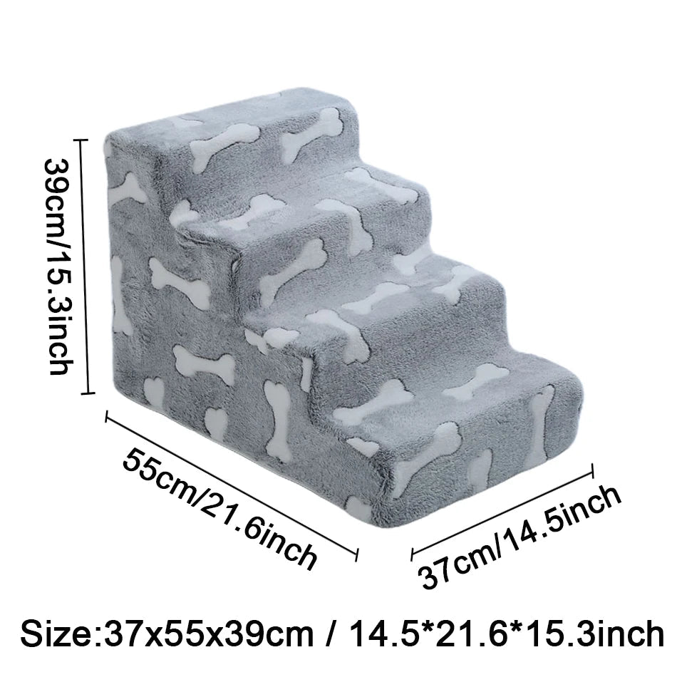 Bone Shape Dog Stairs – Non-Slip Pet Steps for Sofa & Bed, Protects Joints of Senior Dogs