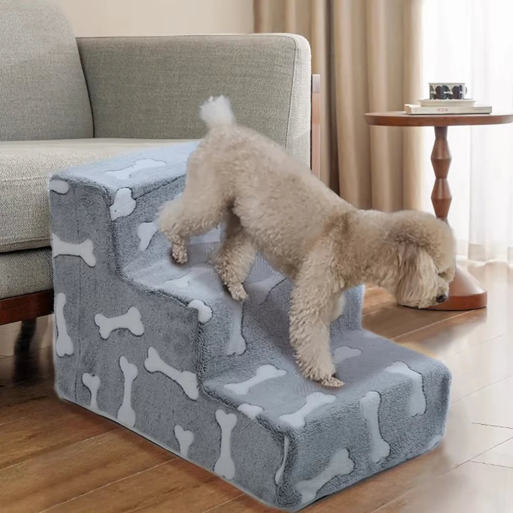 Bone Shape Dog Stairs – Non-Slip Pet Steps for Sofa & Bed, Protects Joints of Senior Dogs