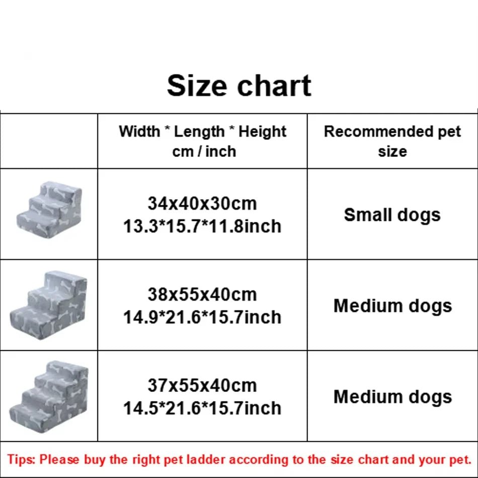 Bone Shape Dog Stairs – Non-Slip Pet Steps for Sofa & Bed, Protects Joints of Senior Dogs