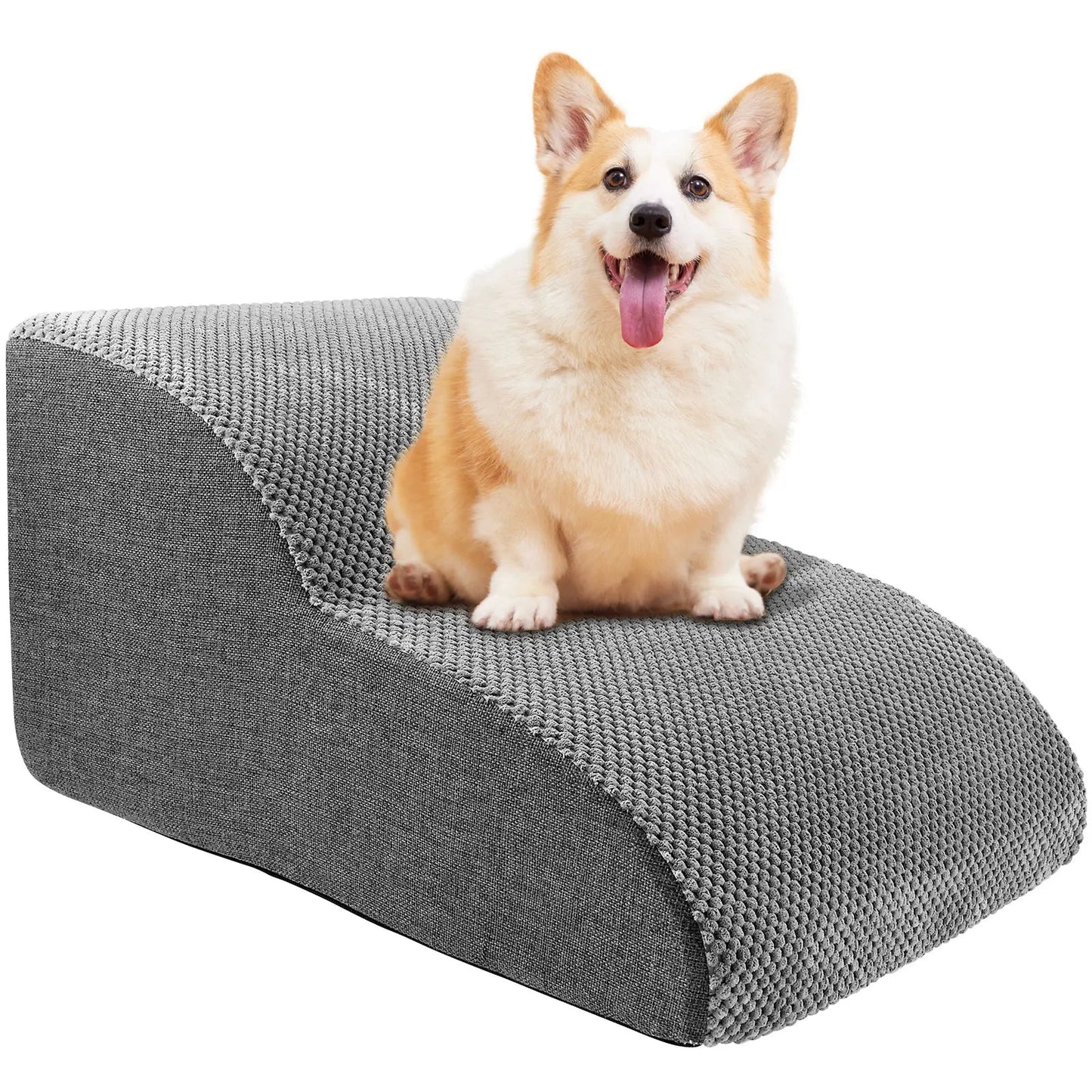 Curved Dog Stairs Ramp – Non-Slip Pet Steps for Sofa & High Beds, 2 & 3 Step