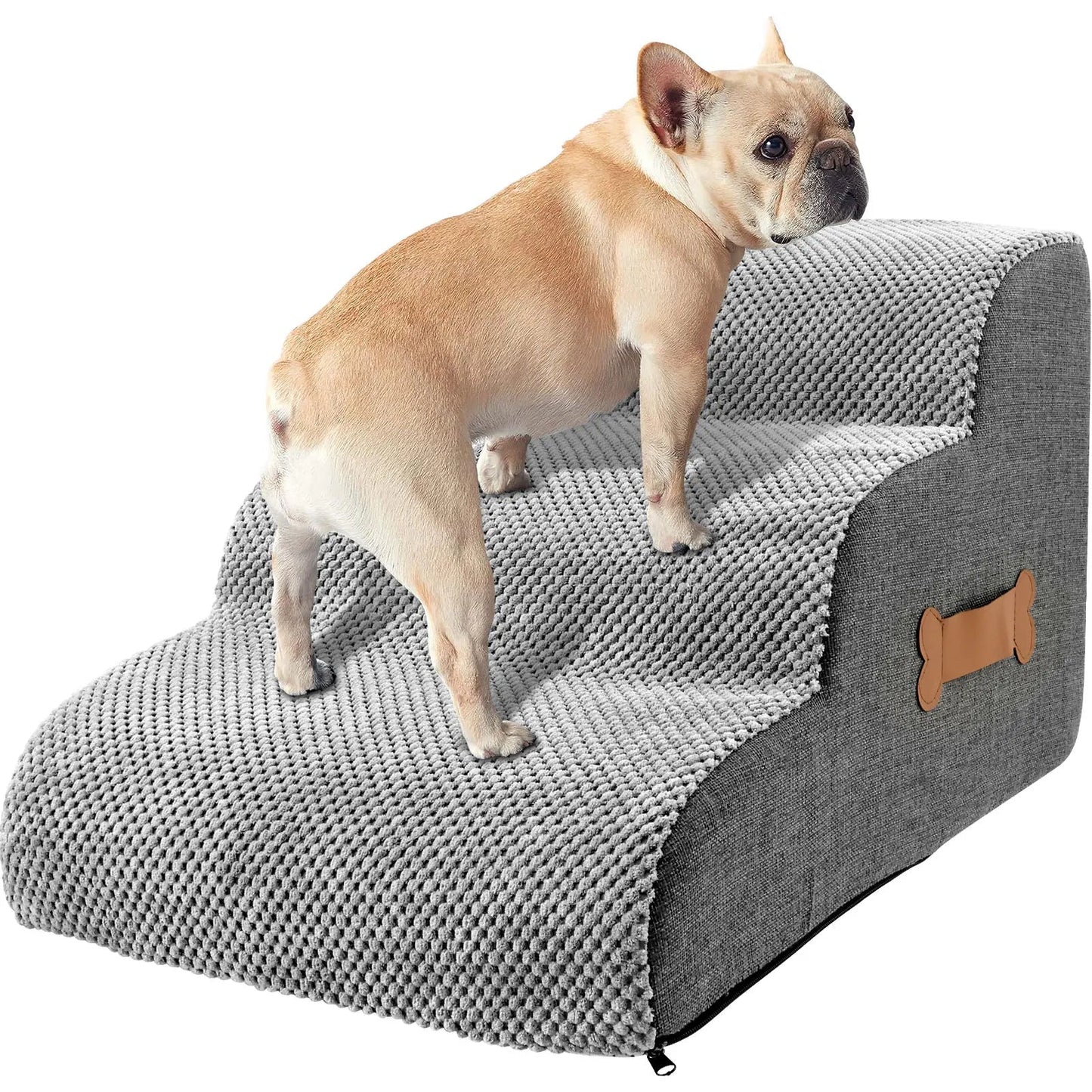 Curved Dog Stairs Ramp – Non-Slip Pet Steps for Sofa & High Beds, 2 & 3 Step