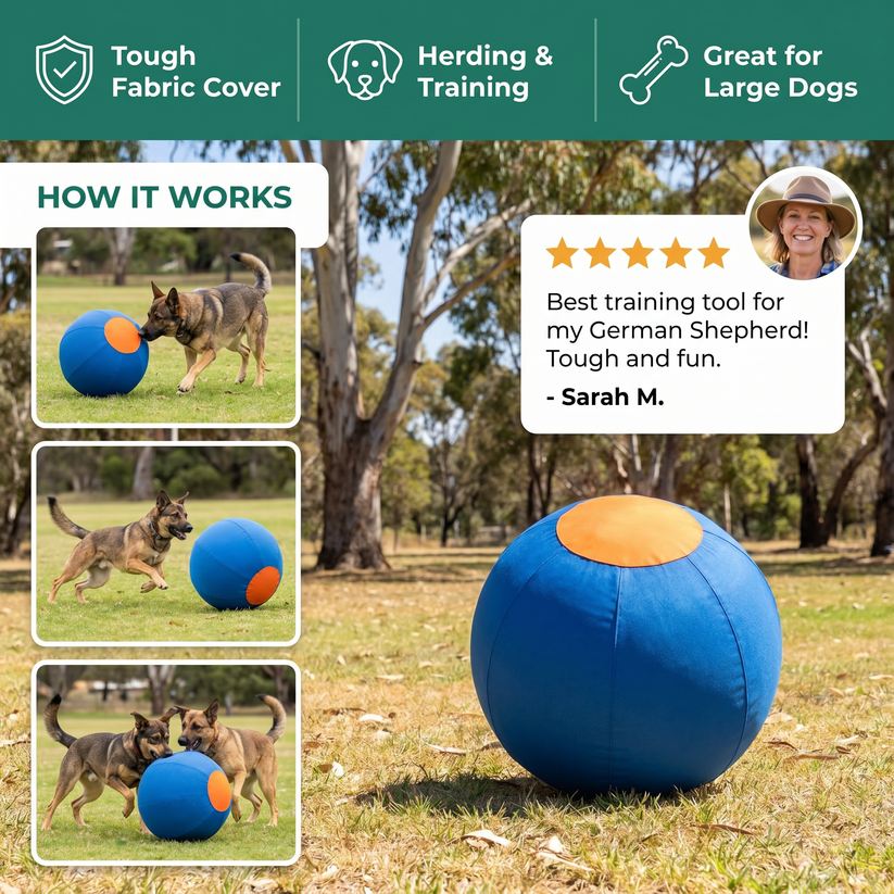 Durable training ball with cover for dogs