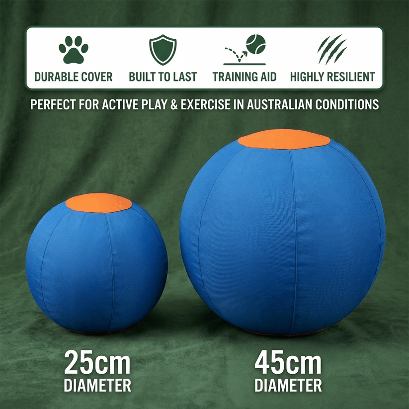 Durable training ball with cover for dogs