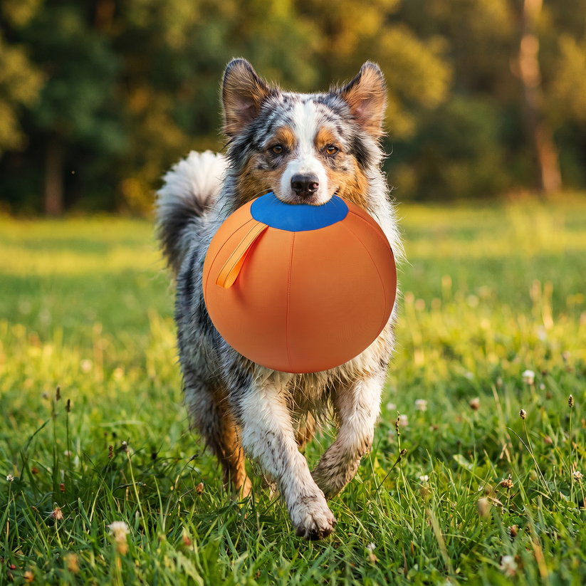 Durable training ball with cover for dogs