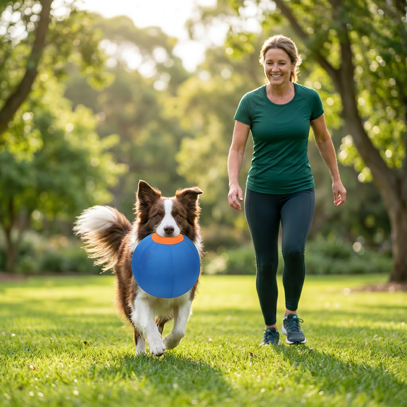 Durable training ball with cover for dogs