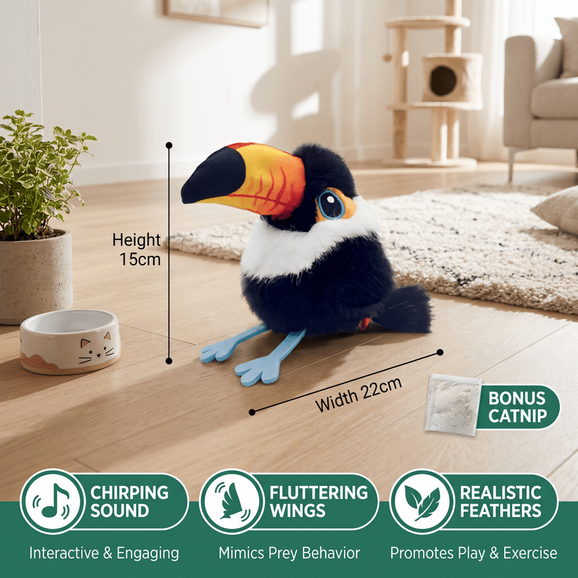 Fluttering and Chirping Bird Cat Toy