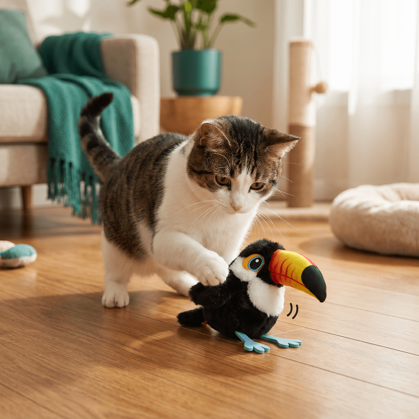 Fluttering and Chirping Bird Cat Toy