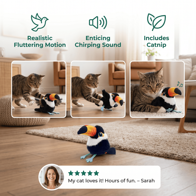 Fluttering and Chirping Bird Cat Toy