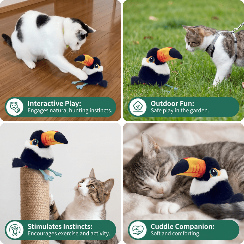 Fluttering and Chirping Bird Cat Toy