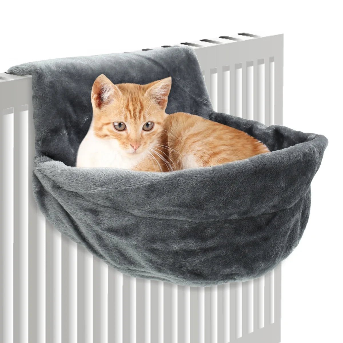 Hanging Cat Radiator Bed – Luxury Warm Fleece Hammock with Metal Frame