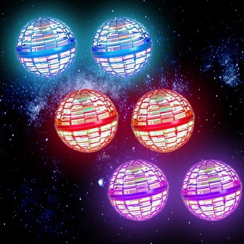 Flying Orb Ball (Red, 2026 Upgraded) with Dazzling Lights, Magic Hover Spinner, Cool Boomerang Drone, Floating Cosmic Globe