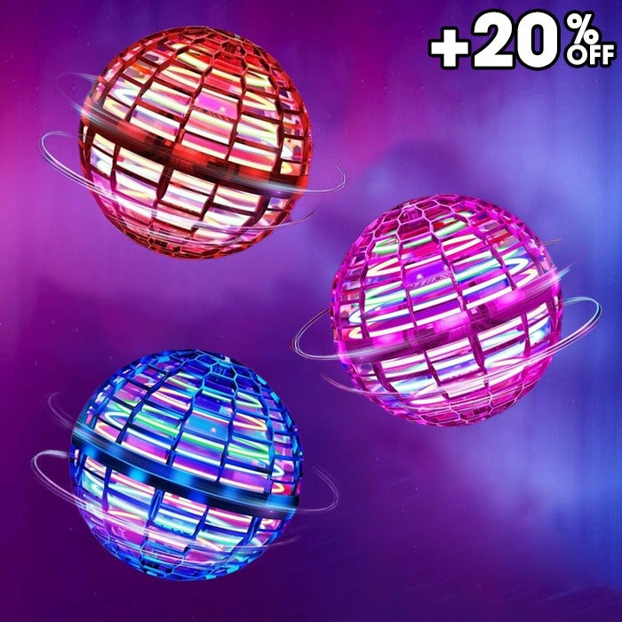 Flying Orb Ball (Red, 2026 Upgraded) with Dazzling Lights, Magic Hover Spinner, Cool Boomerang Drone, Floating Cosmic Globe