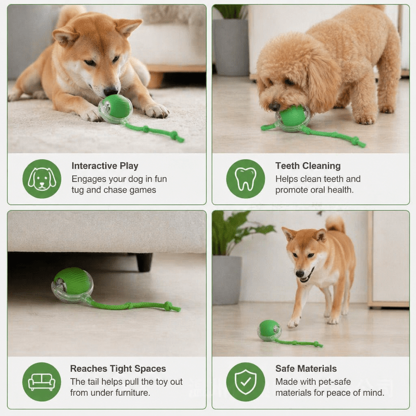 interactive toy ball with a tail. Suitable for cats and dogs