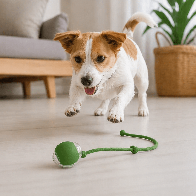 interactive toy ball with a tail. Suitable for cats and dogs