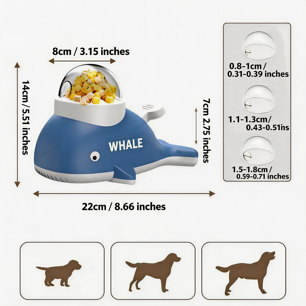 Duck & Whale Press-Type Pet Treat Dispenser | Cats & Dogs