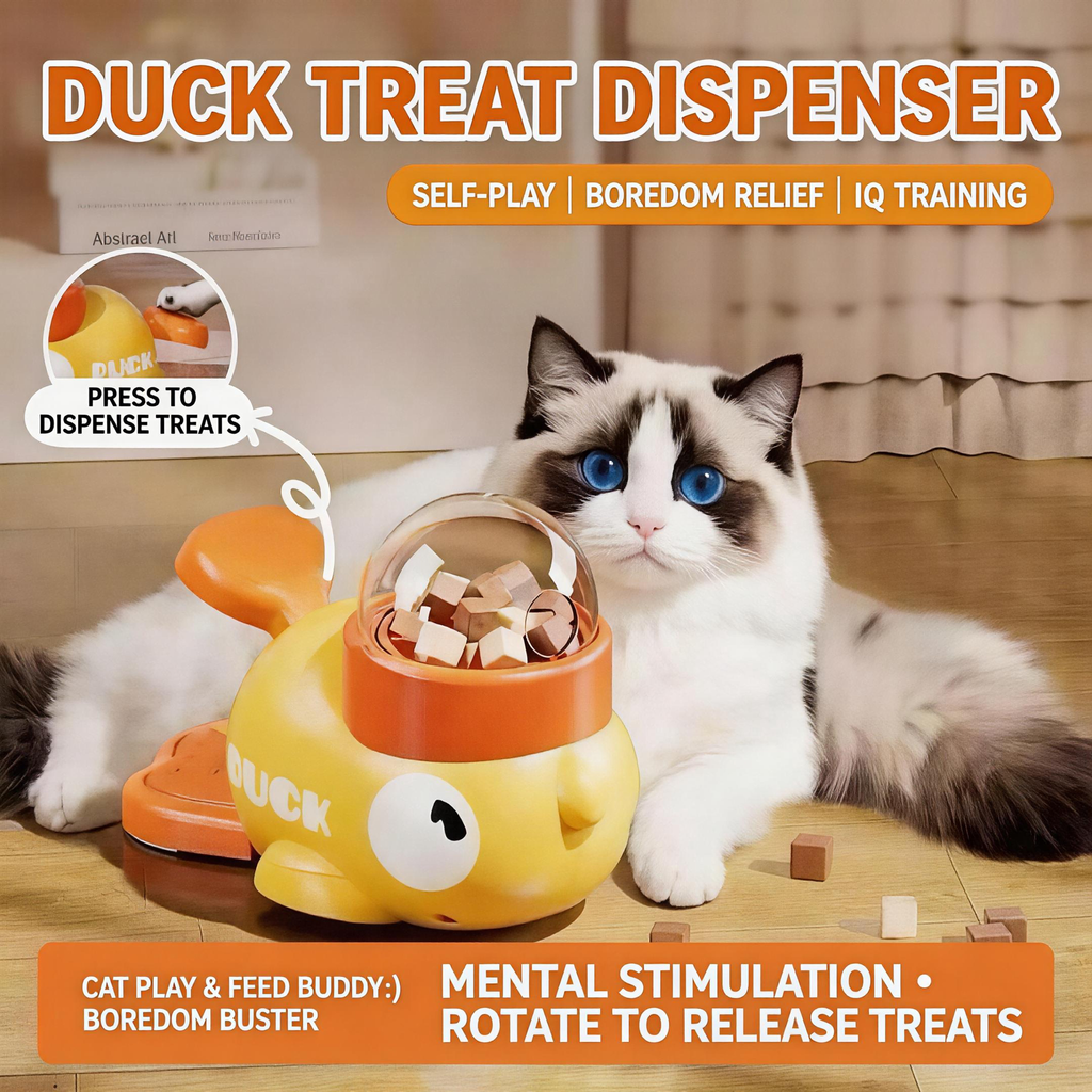Duck & Whale Press-Type Pet Treat Dispenser | Cats & Dogs